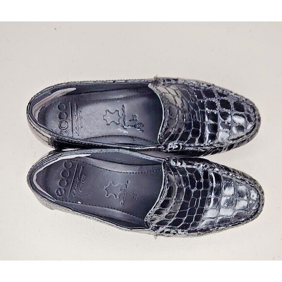 ECCO Dress Shoes/Loafers Black EU 36 Croc Print. EUC DRIVING MOC 5.5 EUC - Picture 3 of 7